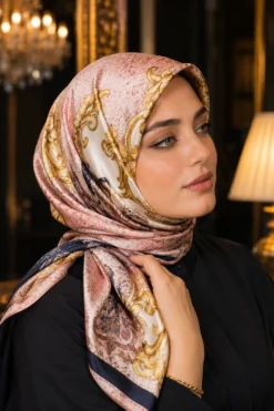 Luxury Chain Detail Scarf Series Pink