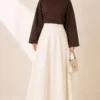 ⁦Zippered Waist Skirt Cream⁩ - الصورة ⁦2⁩