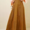 Zippered Waist Skirt Tan