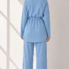 Loysha Two-Piece Set with Belted Tie Baby Blue - Image 4