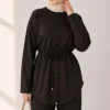 Loysha Two-Piece Set with Belted Tie Brown – Image 2