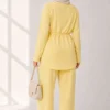 Loysha Two-Piece Set with Belted Tie Yellow - Afbeelding 3