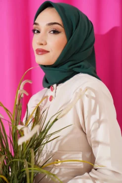 Medina Silk Scarf Green