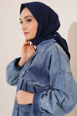 Medina Silk Scarf Navy Blue