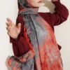 Marble Pattern Modern Scarf Red