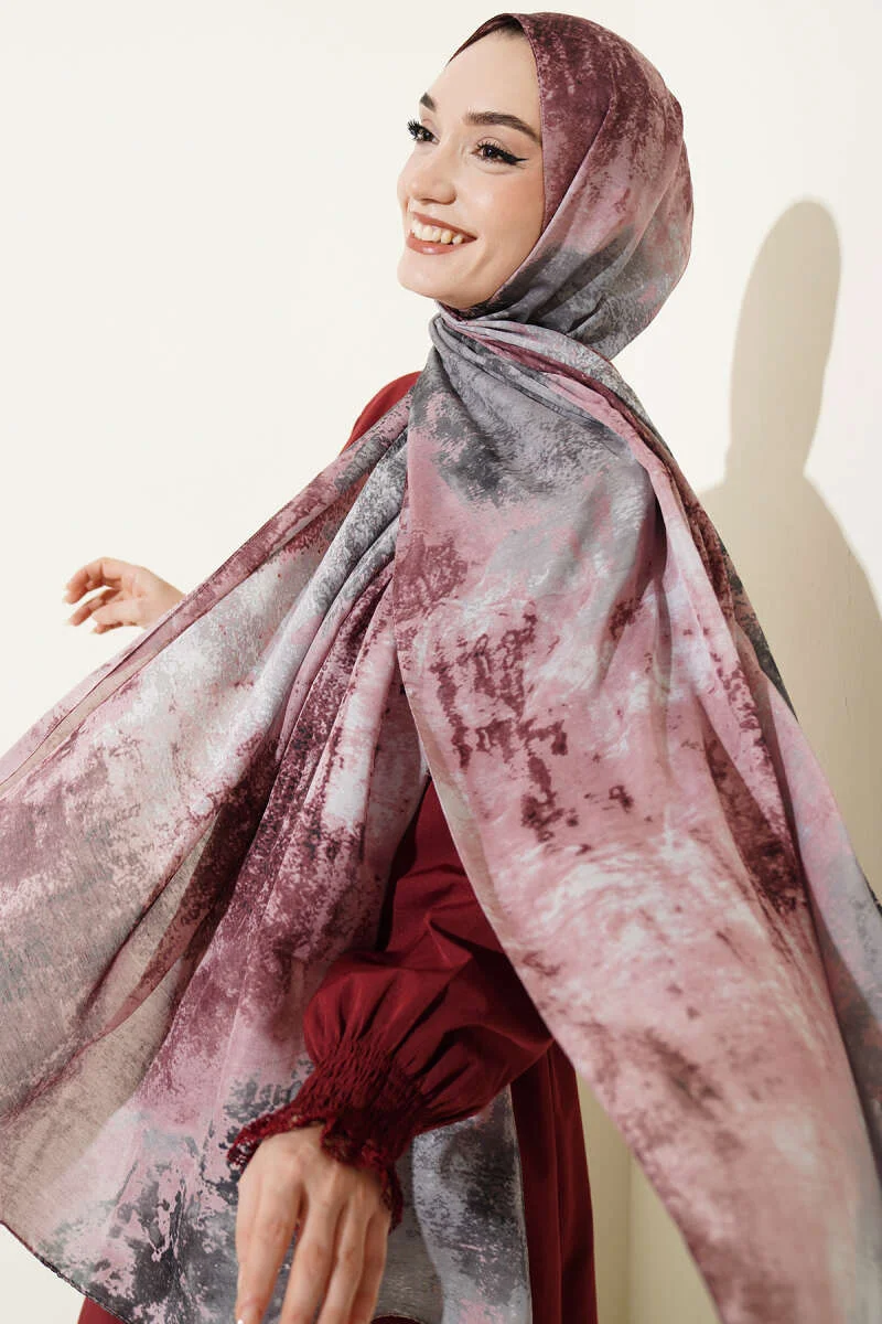 Marble Pattern Modern Scarf Powder Pink