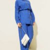 Metal Buttoned Belted Two-Piece Set