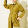 Belted Two-Piece Set with Metal Buckle - Image 2