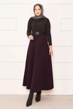 Mevlana Scuba Skirt Burgundy
