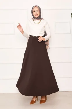 Mevlana Scuba Skirt Brown