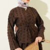 Mini Fringed Detailed Skirt Set Brown - Image 2
