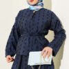 ⁦Mini Fringed Detailed Skirt Set Navy Blue⁩ - الصورة ⁦2⁩