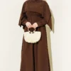 Mini Stone-Embellished Cape Dress Brown