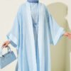 Mini Stone Embellished Abaya Set Blue – Image 2