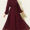 Mini Beaded Chiffon Evening Dress Plum