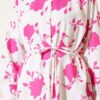 ⁦Shirt with Tie Belt and Mini Leaf Pattern Fuchsia⁩ - الصورة ⁦4⁩