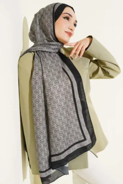 Alternative view of MK Pattern Liva Modal Scarf Khaki
