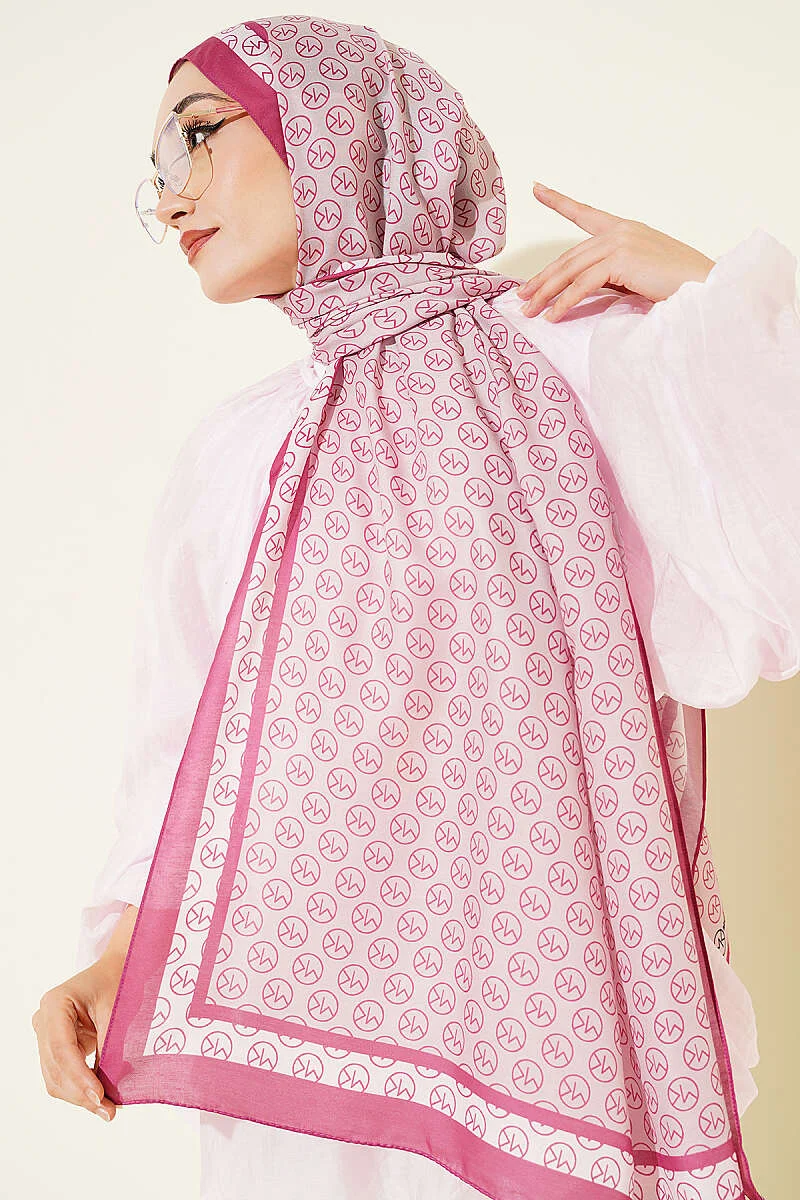 MK Pattern Liva Modal Scarf Fuchsia - Afbeelding 2