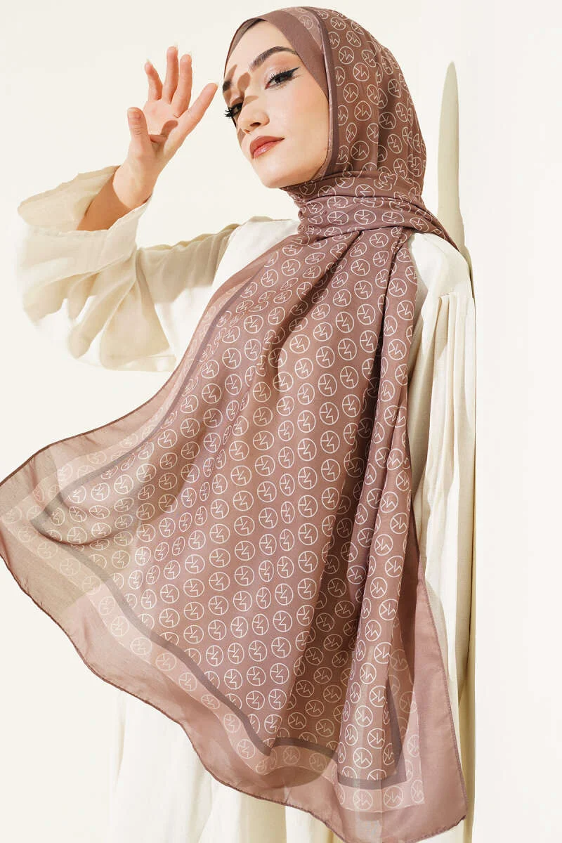 MK Pattern Liva Modal Scarf Tan