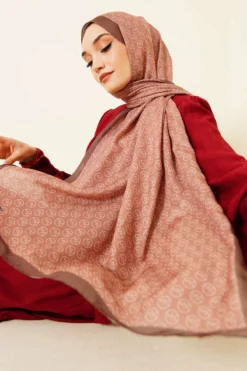MK Pattern Soft Scarf Camel