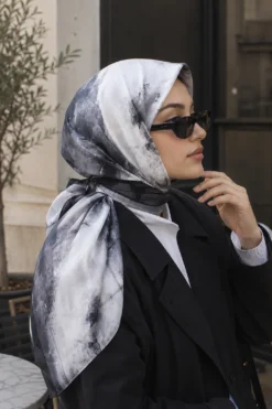 Modern Floral Pattern Scarf Series Grey
