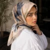 Modern Floral Pattern Scarf Series Mink