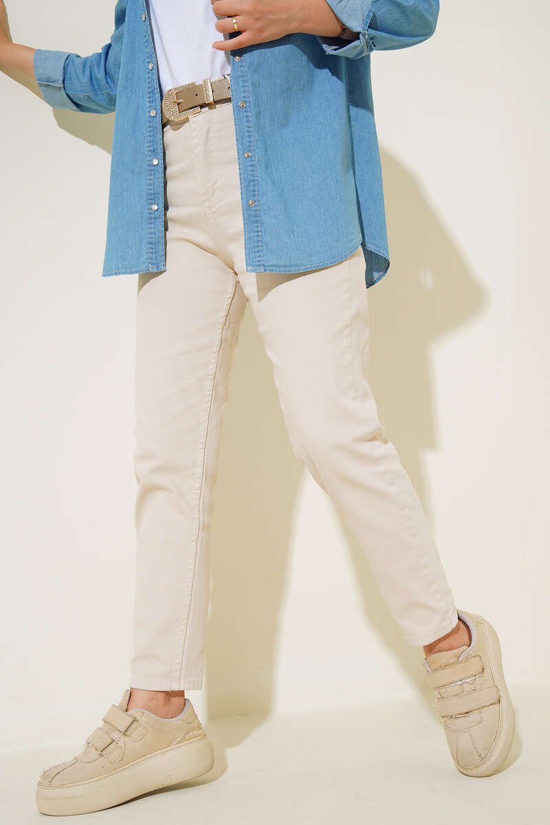 Mom Wide Leg Pants Stone - immagine 2