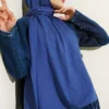 Monogram Pattern Cotton Ayrobin Shawl Indigo - Afbeelding 2