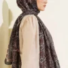 Motif Patterned Soft Shawl Brown - immagine 3