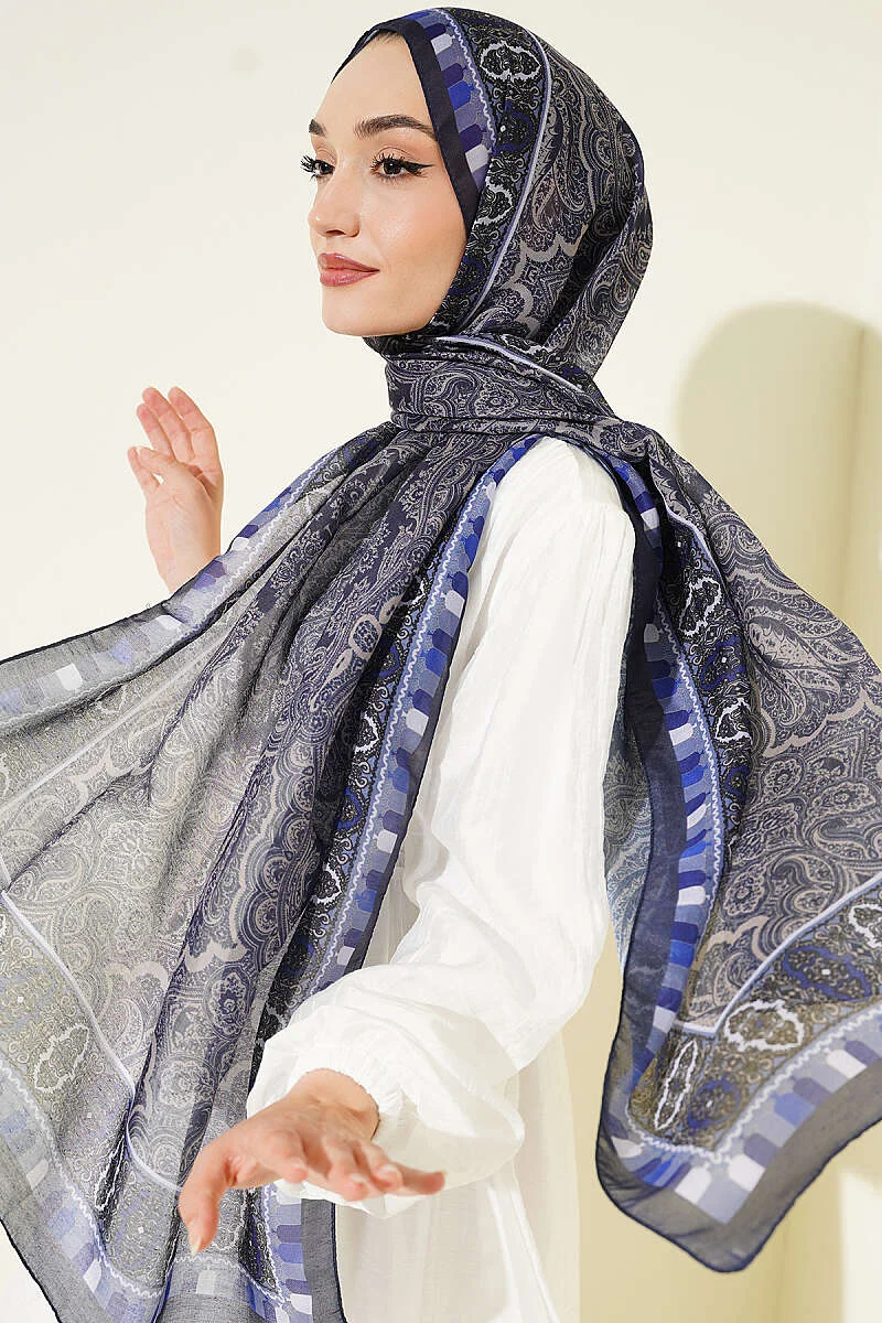 Motif Patterned Soft Shawl - Afbeelding 2