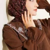 Patterned Flamu Cotton Scarf - الصورة 2