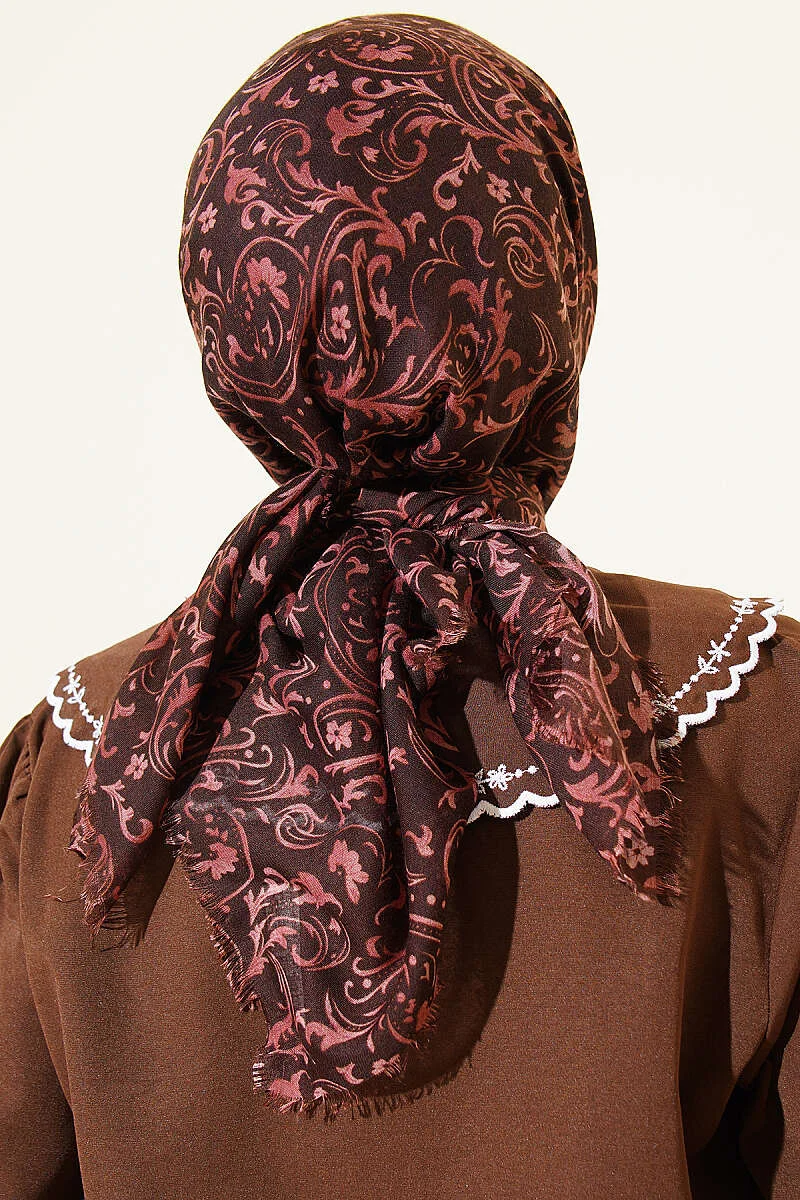 Patterned Flamu Cotton Scarf - الصورة 3