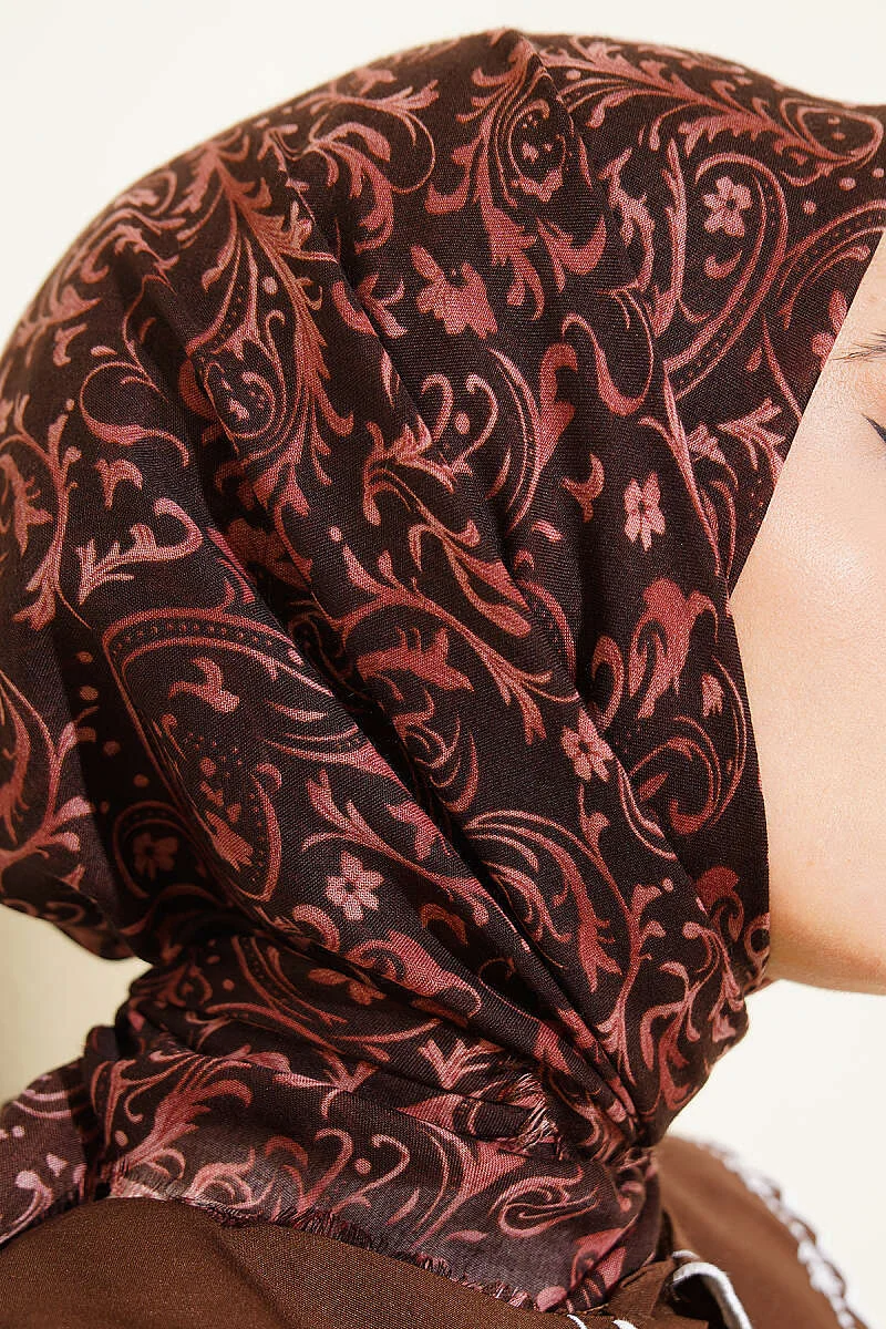 Patterned Flamu Cotton Scarf - الصورة 4
