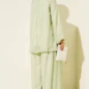 Ruffled Front Patterned Oversized Two-Piece Set Green - immagine 3