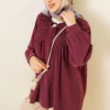 Gathered Front Modal Tunic Plum