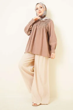 Vue alternative de Gathered Front Modal Tunic Mink