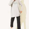 Embroidered Daisy Tunic Grey – Image 2