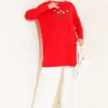 Embroidered Daisy Tunic Red – Bild 2