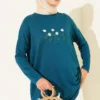 Embroidered Daisy Tunic Petrol