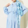 ⁦Ribbed Half Brit Button Dress Blue⁩ - الصورة ⁦2⁩