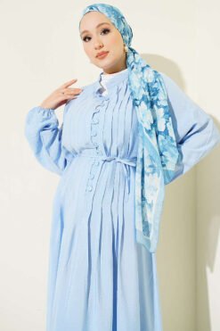 Vue alternative de Ribbed Half Brit Button Dress Blue