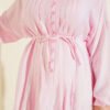 Ribbed Half Brit Button Dress Pink - Image 4