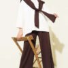 Shoulder Scarf Basic Two-Piece Set Brown
