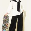 Shoulder Scarf Basic Two-Piece Set Black