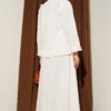 Ruffled Shoulder Muslin Skirt Two-Piece Set Ecru – Image 3