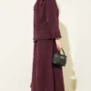 Ruffled Shoulder Muslin Skirt Two-Piece Set Plum - Image 3