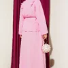 Ruffled Shoulder Muslin Skirt Two-Piece Set Pink - Image 3