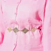 Ruffled Shoulder Muslin Skirt Two-Piece Set Pink - Image 4