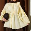 Shoulder Bow Loose Tunic Yellow