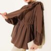 Shoulder Bow Loose Tunic Mink